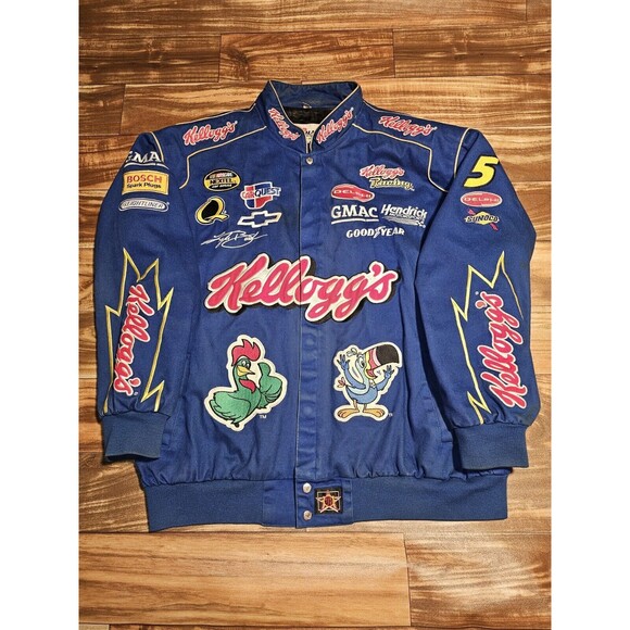 Vintage Kelloggs Nascar Kyle Busch RacingJH Design Cereal Promo Jacket Sz 3XL